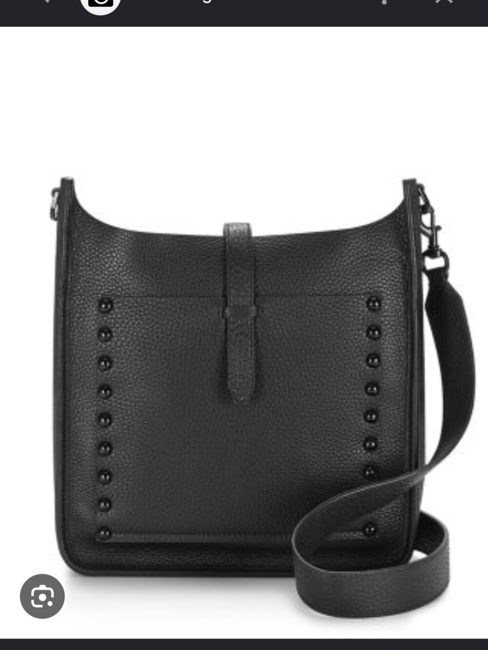 Rebecca Minkoff Unlined Feed Black Pebbled Leather Crossbody Hobo Quiet Luxury